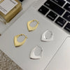 Silver Color Geometric Hoop Earrings for Women Men Irregular Earrings Daily Jewelry - Image 4