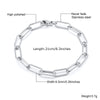 Paper Clip Link Bracelet, Chunky Chain Bracelets, Stainless Steel Hera Chain Link Bracelet for Men Women Jewelry - Image 7