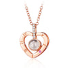Romantic Love Memory Wedding Rose Gold&Silver Color 100 Languages I You Projection Pendant Necklace Gifts - Image 4