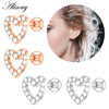 1PC Zircon CZ Leaf Heart Star Flower Ear Studs Cartilage Earring for Women Stainless Steel Small Ear Piercing Jewelry - Image 2