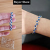 Pera 5 Colors Options Ladies Silver Plated Cubic Zirconia Royal Blue Tennis Bracelets Jewelry for Women Party Gift - Image 2