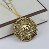 Pirates Of The Caribbean Necklace Jack Sparrow Aztec Skeleton Skull Heads Pendant Coin Medallion Vintage Jewelry - Image 3