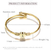 Girls Gold Color Stainless Steel Heart Bracelet Bangle With Letter Initial Alphabet Charms Bracelets For Women - Image 2