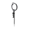 Unisex Titanium Stainless Steel Fish Bone Hoop Earrings Black Color HipHop Punk Chic Tassel Chain Man Party - Image 8