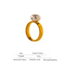 Elegant Shell Pearl Ring Gold Stainless Steel Metal Texture Plated Geometric Charm Jewelry Women Engagement - Image 4