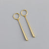 Silver Color Long Strip Hoop Earrings for Women French Gold Silver Waterdrop Earrings Jewelry - Image 7