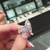 Teardrop Cubic Zirconia Ring Set with Two Bands - Image 2