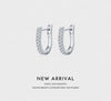 Modian Romantic Clear Zircon Crystal Earring 925 Sterling Silver U Shape Sparkling Hoop Earrings For Women Girls Wedding Jewelry