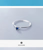 Modian Classic Simple Stackable Finger Slim Ring for Women Genuine 925 Sterling Silver Blue Crystal Ring Fine Jewelry Bijoux