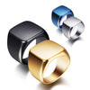 Wide Square Signet Ring for Men in Stainless Steel - Image 10