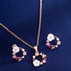 Wedding Bridal Zirconia Jewelry Sets For Women Romantic Shell Flower Choker Elegant Pearl Necklaces Earrings Gift - Image 1