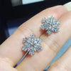Snowflake Stud Earrings Full Cubic Zircon Bling Bling Women Ear Accessories Christmas Gift Jewelry - Image 1