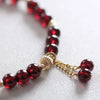 Gold Plated Garnet Crystal Stone Beaded Strand Thin Bracelets for Women Girls Jewelry Official-website - Image 6