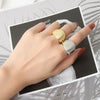 Silver Simple Design Chain Twist Rings Ball Retro Distressed Opening Handmade Ring Jewelry - Image 4