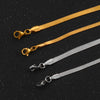 Women Men Stainless Steel Width 3/4mm Gold Color Flat Snake Chain Bracelet Extender 3cm Ladies Jewelry Party Gifts - Image 5