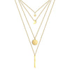 MinaMaMa Stainless Steel Chain Pentacle Star Round Coin Moon Bar Pendants Necklaces For Women Multi Layered Necklaces - Image 1