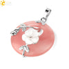 Jade Necklace Stones Pendant Flower Leaf Amethyst Rose Pink Quartz Black Onyx Crystal Donut Necklaces Jewelry - Image 21