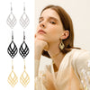 Stainless Steel Symmetrical Geometry Drop Earrings for Women Golden Black Statement Earring Jewelry - Image 2