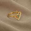 Opal Finger Rings For Women Stainless Steel Adjustable Couple Geometric Ring Handmade Aesthetic Jewelry Gift - Image 12