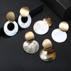 Golden Natural Round Shell Non Pierced Clip on Earrings Ear Clips for Women Party Gift jewellry - Image 6
