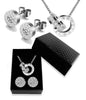 Interlocking Hoop Jewelry Kit Ladies, Rose Gold Tone Steel CZ Stone Necklace Earrings Bracelet Set Casual Daily Wear - Image 20