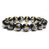 Black Stone Bead Bracelet with 6 mm 8 mm 10 mm or 12 mm Beads - Image 7