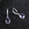 Female Earrings Silver Needle Purple Gem Earrings For Women Wedding Jewelry Girlfriend Gift - Image 6