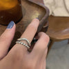 Ventfille Silver Thick Simple Wave Light-shaped Double-layer Rings Couple Ring Female Gift - Image 12