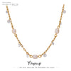 316L Stainless Steel Chain Necklace Pearl Cubic Zirconia Collar for Women Jewelry Wedding Gift - Image 1