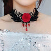 Gothic Chokers Black Beaded Flowers Sexy Lace Neck Choker Necklace Vintage Tassel Chain Women Steampunk Halloween Jewelry - Image 14
