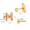 Stainless Steel Initials Letters A-Z Stud Earrings For Women Girls Gold Color Cubic Zirconia Small Mini Earrings Gifts - Image 4