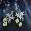 Unique Design Art Deco Cluster Leaf Long Dangling Drop White Green Cubic Zirconia Earrings for Women Prom Party - Image 4