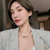 European and American Sweet Peach Heart Pendant Stainless Steel Choker Necklace For Women Korean Girl's Sexy Clavicle Chain - Image 4