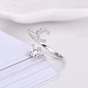 Buyee Silver Female Ring Finger White Zircon A-Z Letter Open Ring for Women Party Jewelry Circle - Image 4