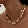 Punk Gold Color Metal Handmade Short Necklace Men Retro Simple Twisted Hip Hop Thick Clavicle Necklaces Women Jewelry - Image 1