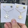 Charms Winter Snowflake Necklace Earrings Set for Women Girls Sweater Chain Jewelry Christmas Accessories - Image 1