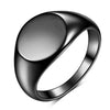 Women Signet Ring Polished Seal Chunky Oval Width Ring Stainless Steel Simple Punk Jewelry Accessories - Image 5