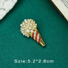 Vintage Palace Plant Flower Baroque Brooch Red Enamel Pearl Brooch Pin Woman Party Accessories - Image 13