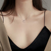 Moon Star Silver Necklace Simple Sparkling Clavicle Chain Woman Wedding Jewelry Party Birthday Gift - Image 3