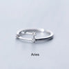 Minimalist Inlaid Cubic Zircon 12 Constellation Zodiac Sign Rings for Women Simple Silver Color Adjustable Ring Jewelry Gift - Image 16