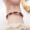 Gold Plated Garnet Crystal Stone Beaded Strand Thin Bracelets for Women Girls Jewelry Official-website - Image 2
