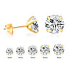 Round Cubic Zirconia Stud Earrings in Stainless Steel 3mm to 8mm - Image 5