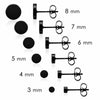 Round Black or Silver Stainless Steel Stud Earrings in 3 mm to 8 mm Sizes - Image 12