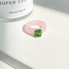 Simple Inlaid Colorful Zircon Resin Ring Women Sweet Cute Birthday Party Commemorative Jewelry Gift - Image 14