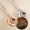 Romantic Love Memory Wedding Rose Gold&Silver Color 100 Languages I You Projection Pendant Necklace Gifts - Image 2