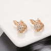 Circle Zircon Earrings Rose Gold Hollow Snowflake Inlay Zircon Wedding Women Earrings Hoops Golden Jewelry Earrings - Image 3