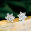 Snowflake Stud Earrings Full Cubic Zircon Bling Bling Women Ear Accessories Christmas Gift Jewelry - Image 2