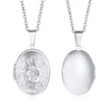 Delicate Floral Oval Heart Locket Pendant Necklaces for Women,Stainless Steel Photo Frame Promise Love Keepsake Gift - Image 8