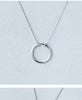 Modian Classic Sterling Silver 925 Minimalism Round Circle Pendant Necklace for Women Adjustable Necklace Fine Jewelry Gift