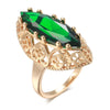 Rose Gold Ethnic Bride Wedding Ring Vintage Jewelry Daily Unique Hollow Green Zircon Women Rings - Image 7